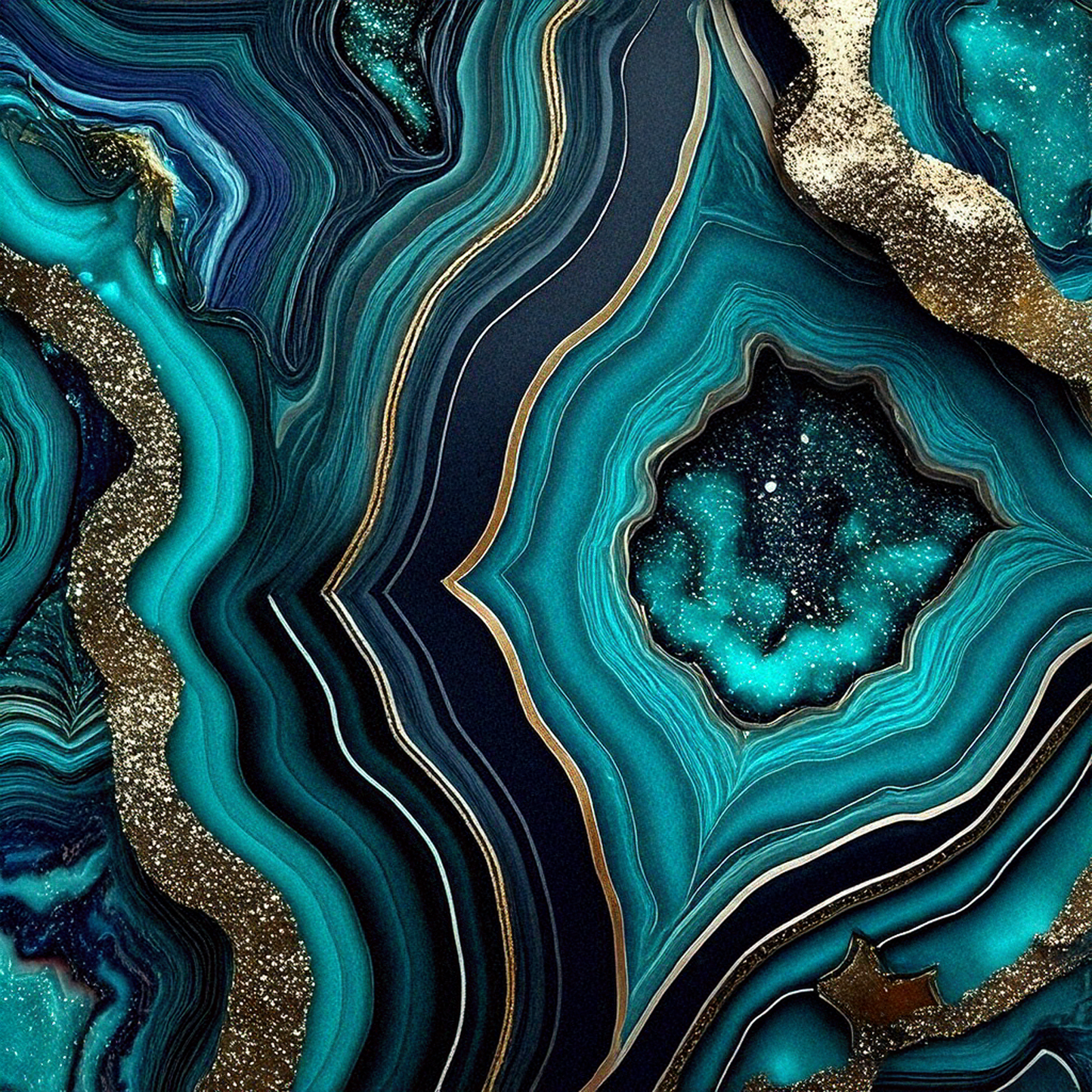 Midnight Teal Geode Texture