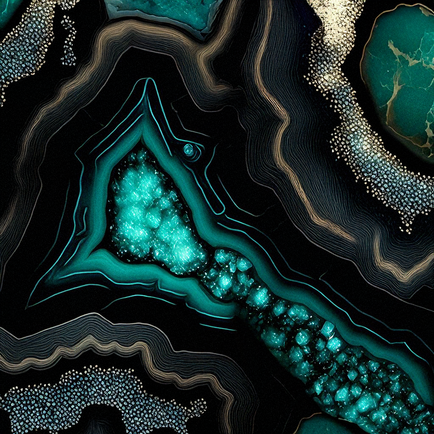Midnight Teal Geode Texture