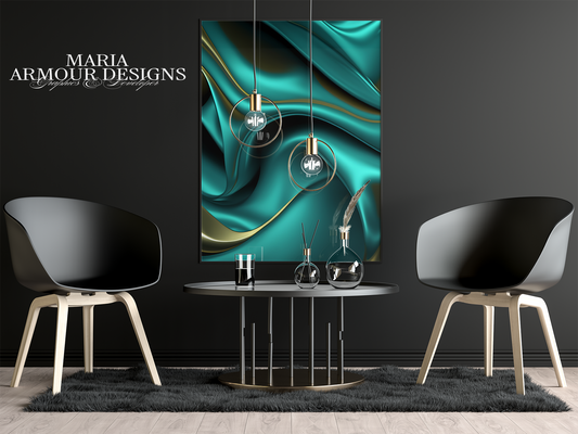 Midnight Teal Satin Realism