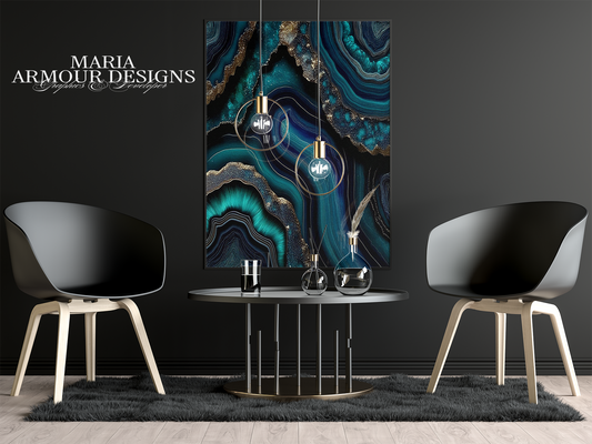 Midnight Teal Geode Texture