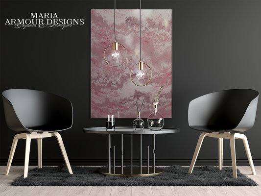 Dusty Rose Swirl Marble 3D Realism