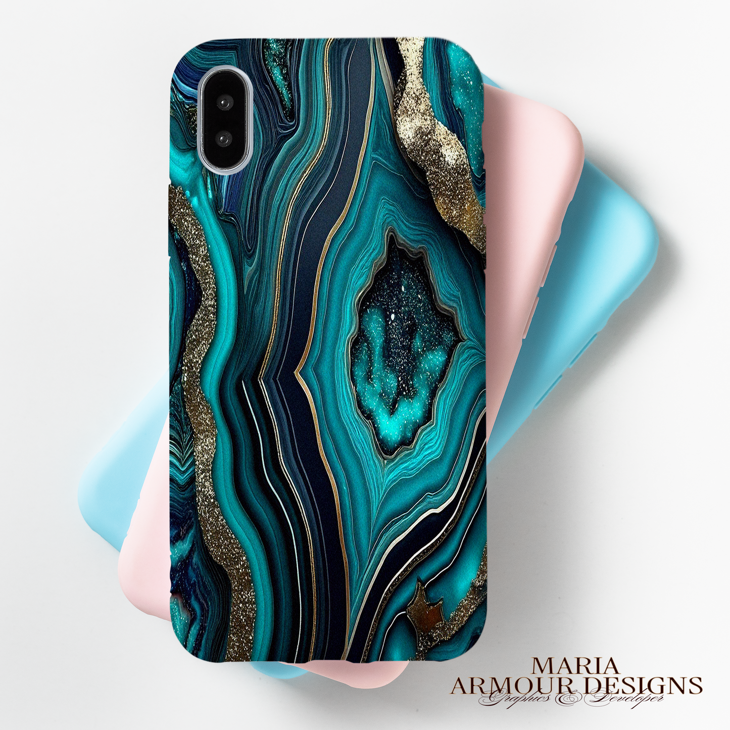 Midnight Teal Geode Texture