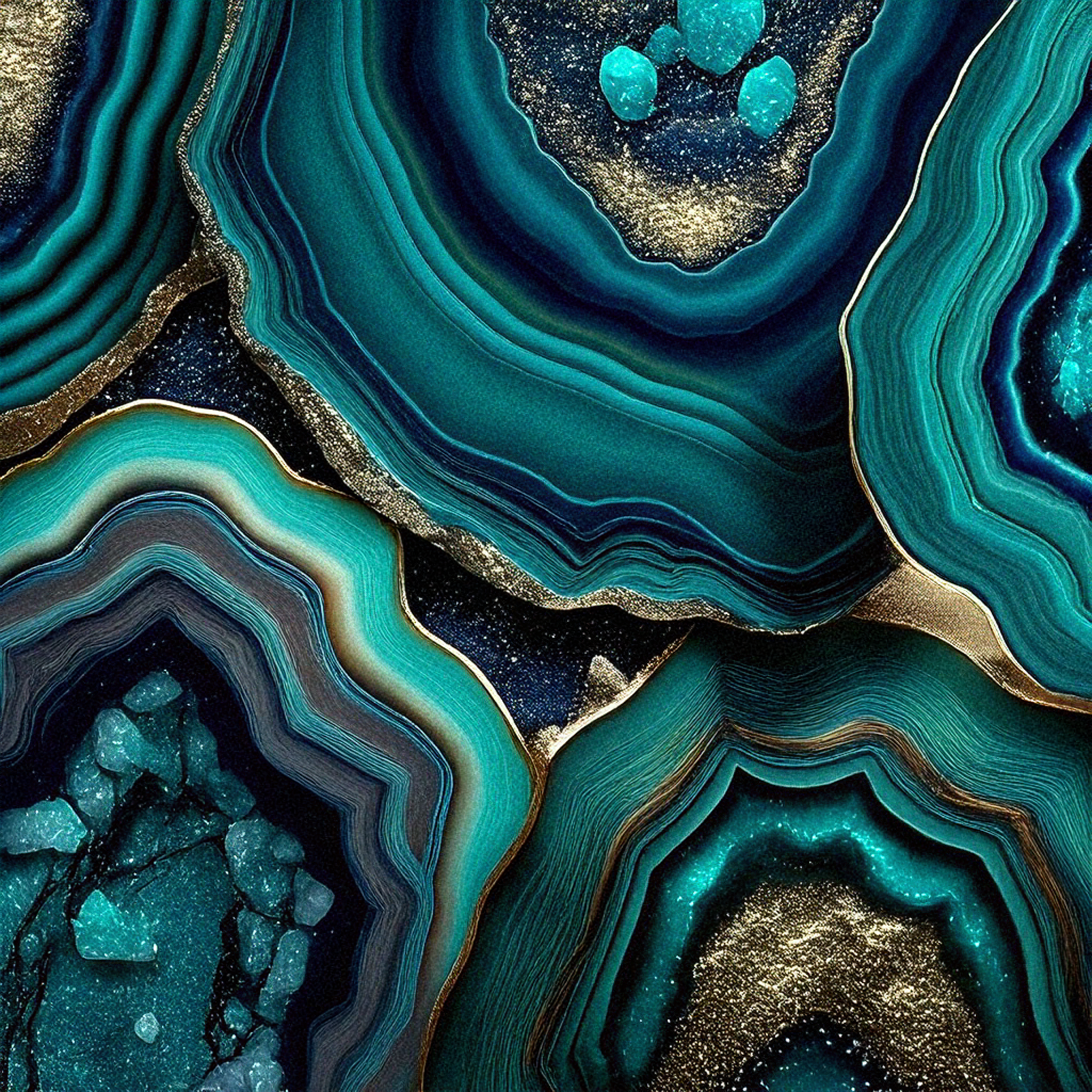 Midnight Teal Geode Texture