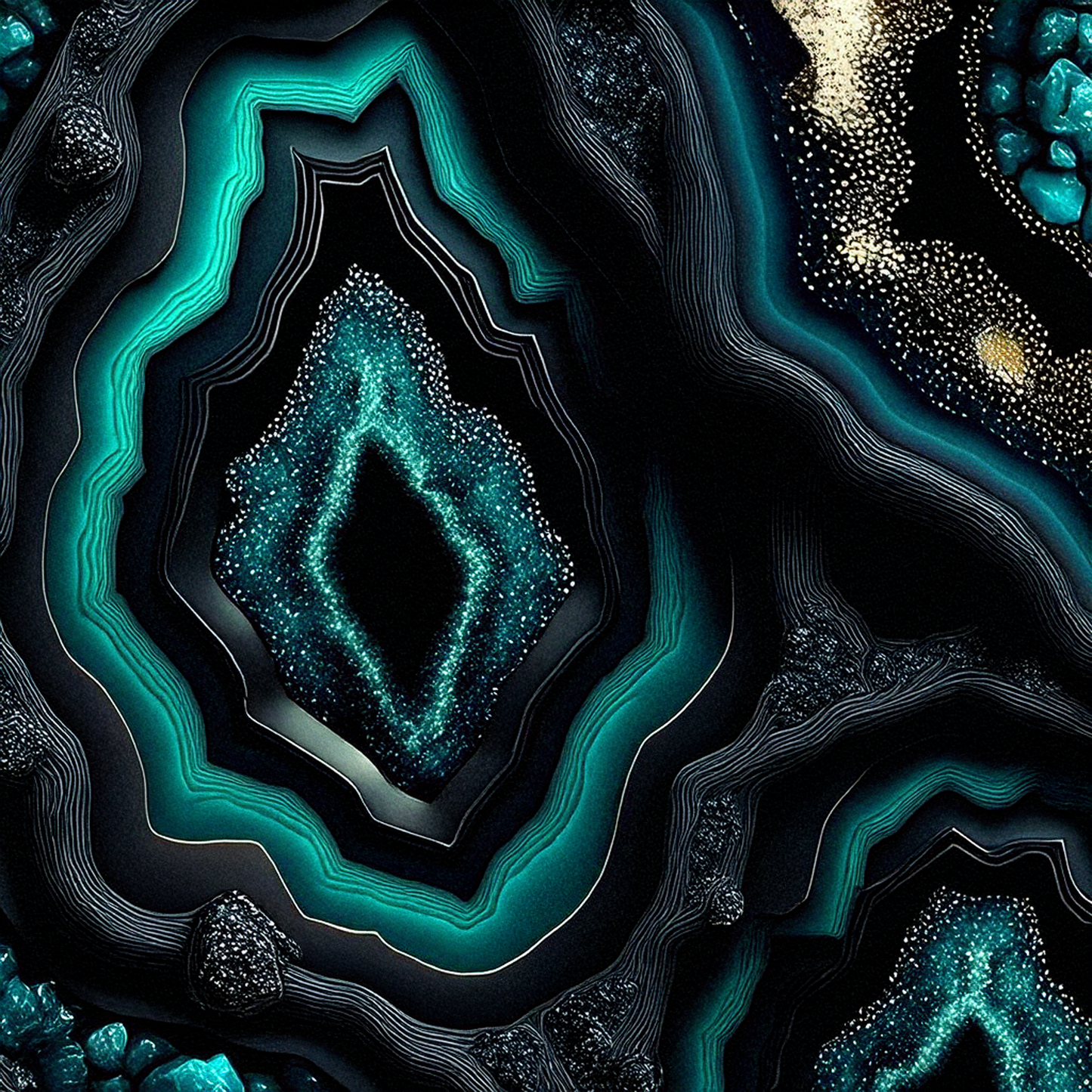 Midnight Teal Geode Texture