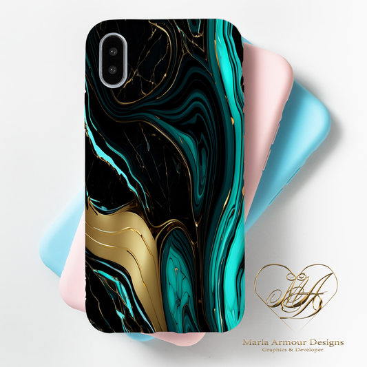 Midnight Teal Alcohol Ink Realism