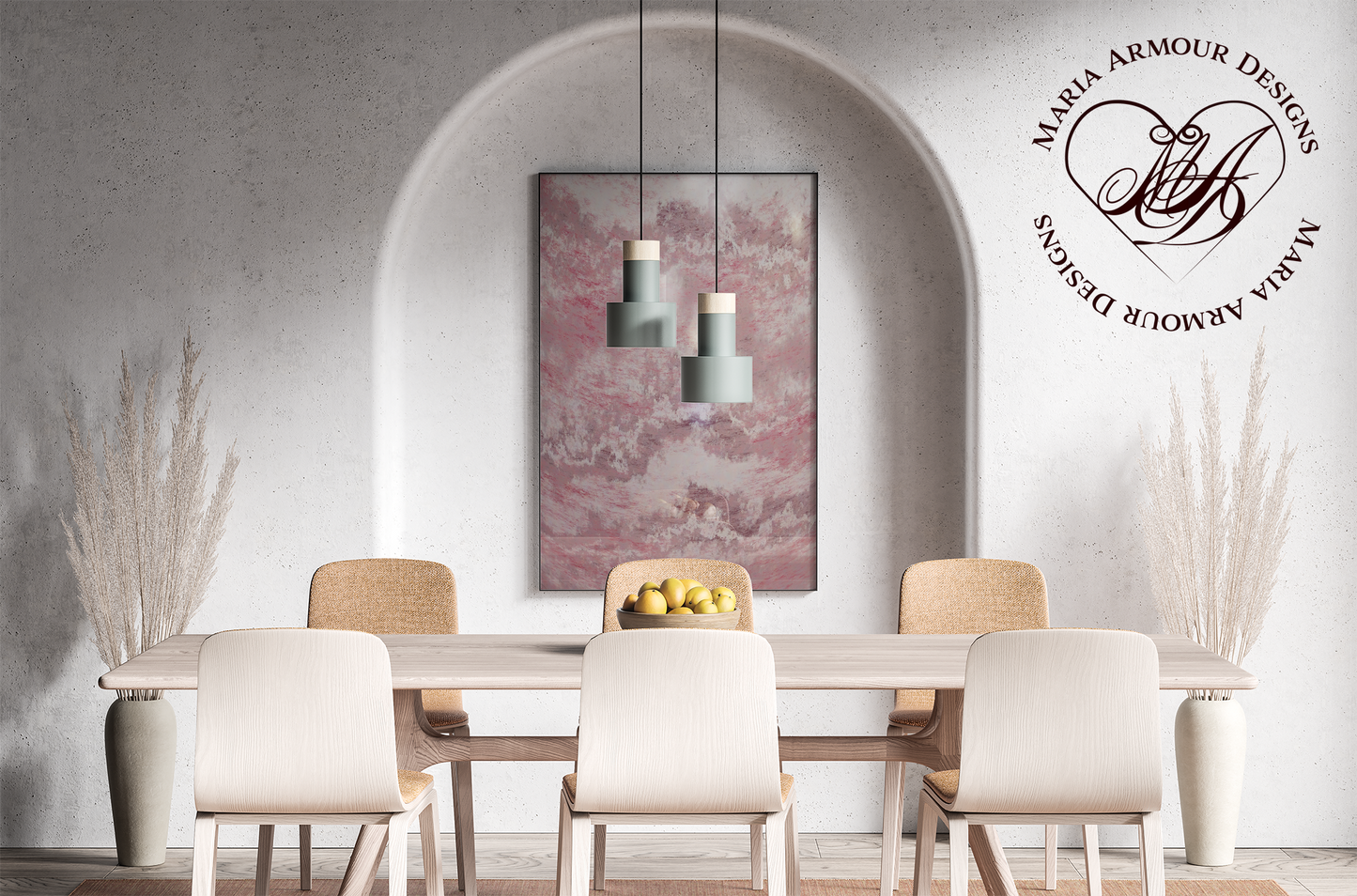 Dusty Rose Swirl Marble 3D Realism