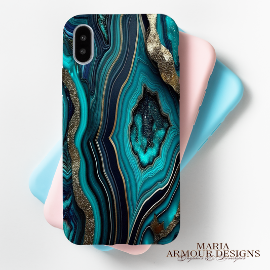 Midnight Teal Geode Texture