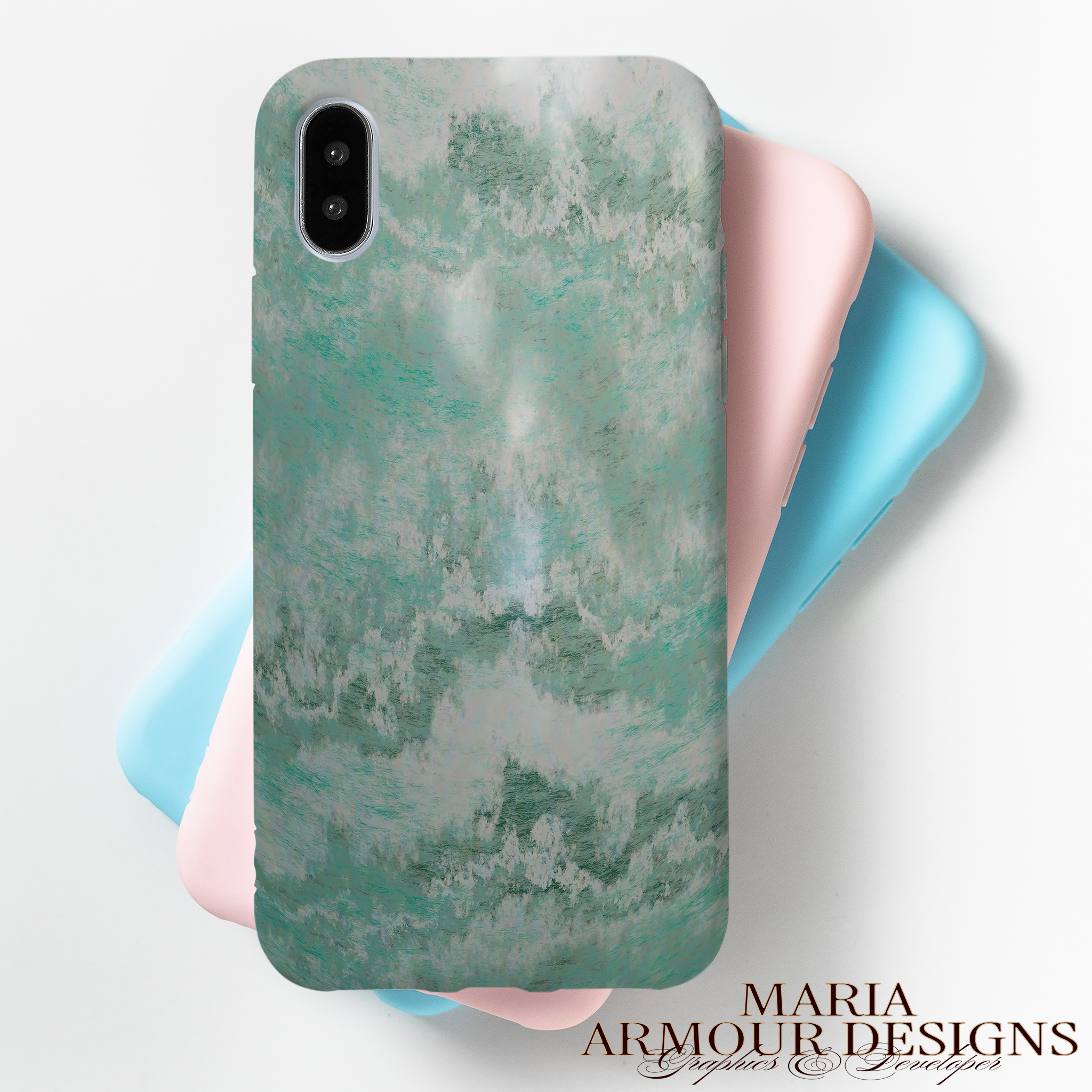 Aqua Swirl Marble 3D Realism