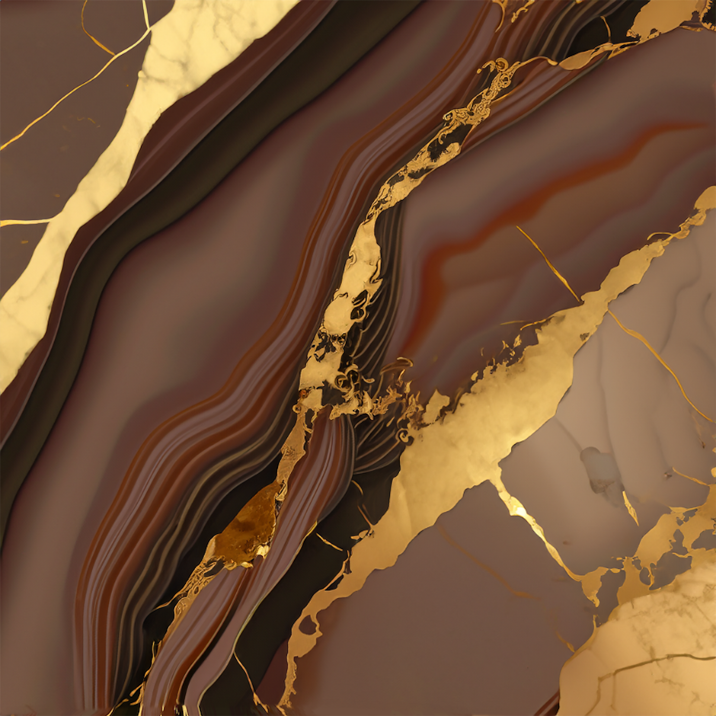 Chocolate Ruby Alcohol Ink Realism